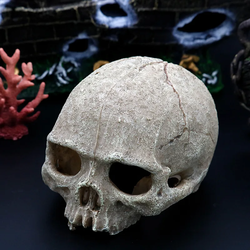 

Aquarium Decoration Artificial Simulation Skull Resin Statue Ornaments Fish Tank Accessories Landscaping Aquatic Pet Supplies