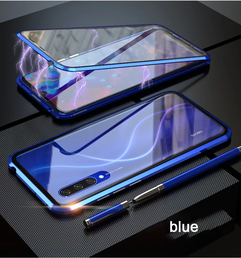 Магнитный чехол для Xiaomi mi CC9 CC9e mi 9 9SE с двойным боковым закаленным стеклом 360 градусов, металлический бампер для Xiao mi 9T Pro