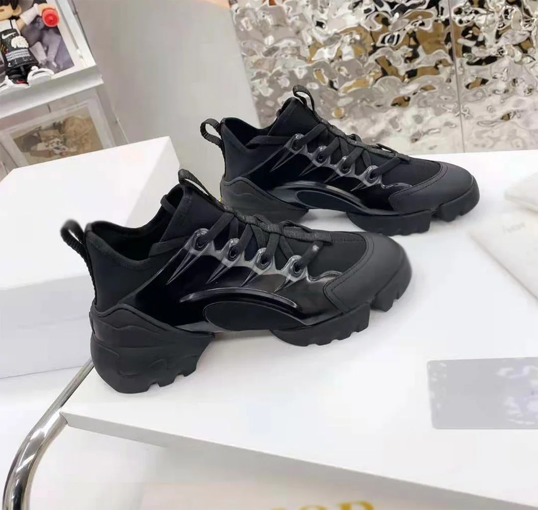 

Designer brand top quality new style female imported leather Lycra fabric fashion sneakers