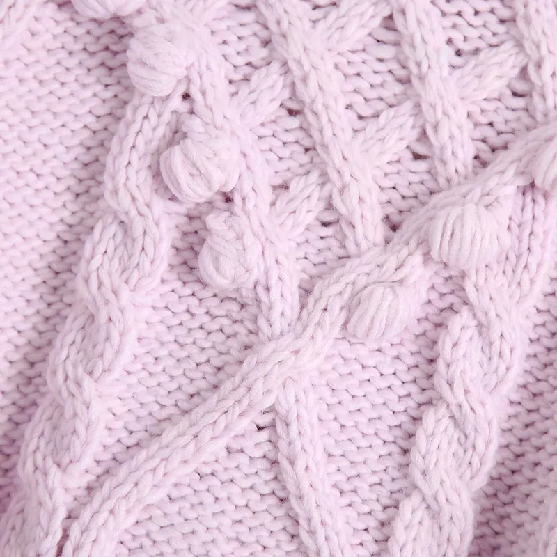 

Women Autumn Solid Hairball Sweaters 2020 Turtleneck Knitted Pullovers Long Sleeve Female Elegant Fashion Street Ribbed Sweater