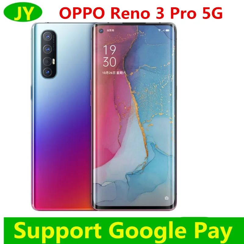Оригинальный Oppo Рино 3 Pro 5G смарт телефон Snapdragon 76 Octa Core 12G Оперативная память 256G