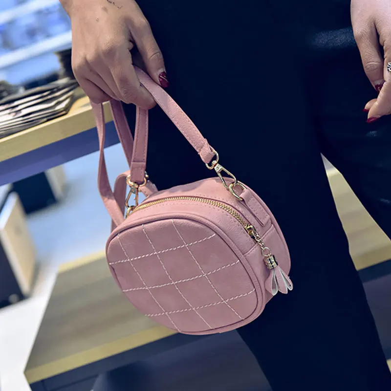 

Fashion Women Mini Messenger Bags Solid Color Leather Zipped Lattice Clutch Handbag Ladies Girls Shoulder Bag New