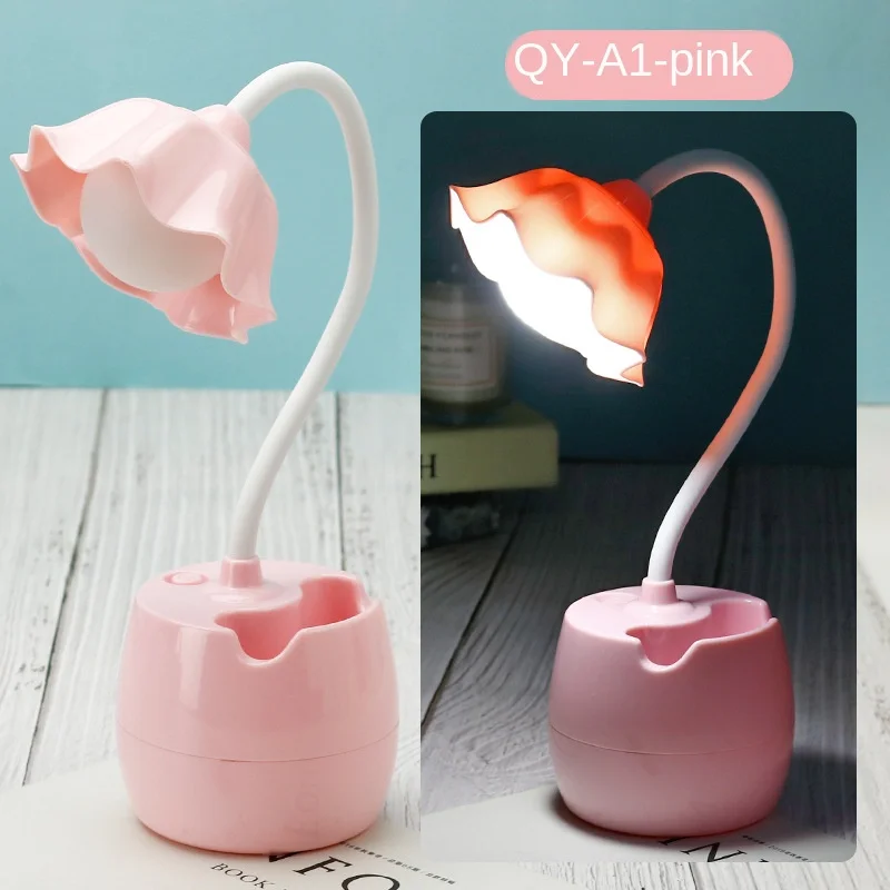 

USB Interface Built-in Rechargeable 8 * 8 * 36 Eye Protection Table Lamp Gift Mobile Phone Holder Night Light Pen Holder