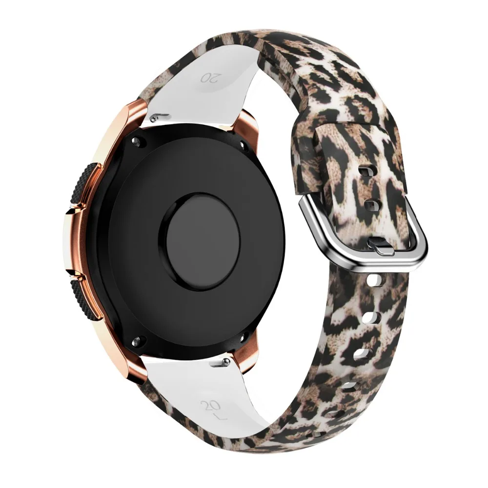 Ремешок силиконовый для Samsung Galaxy Watch Active 3 браслет с леопардовым принтом 41 мм R850 20