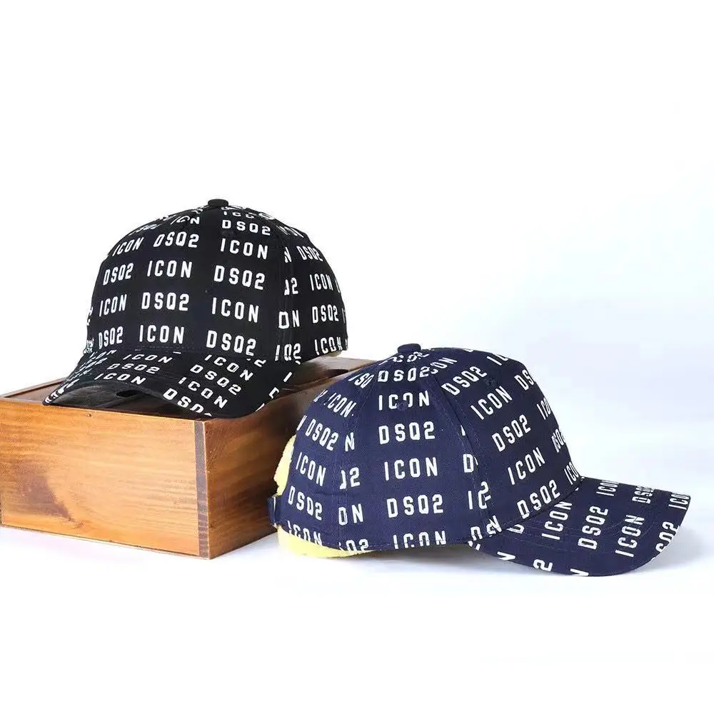 2021DSQ2 летняя кепка с надписью ICON, 100% хлопок, Мужская бейсболка, женская шапка, шапка для папы, Повседневная Кепка, Кепка в стиле хип-хоп, бейсбо...