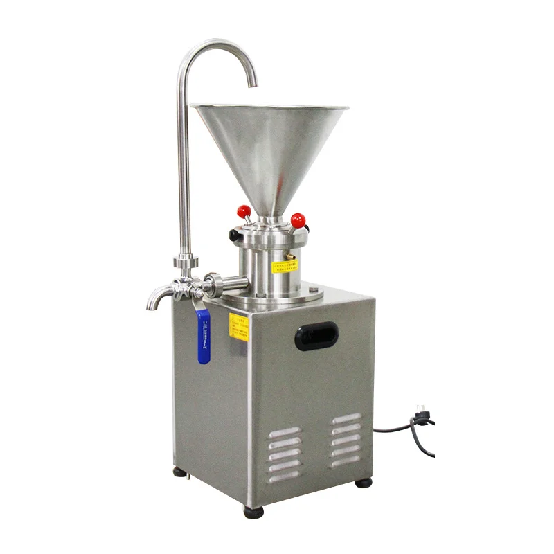 

Hot sale vertical colloid mill 30-50kg/h production peanut butter paste almonds sause grinder machine colloid mill line