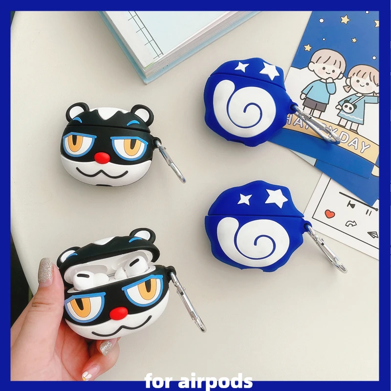 

3D Cute Cartoon Animal Crossing For Apple AirPods 1 2 Pro Charging Soft silicon Cover Wireless Bluetooth Earphone Case