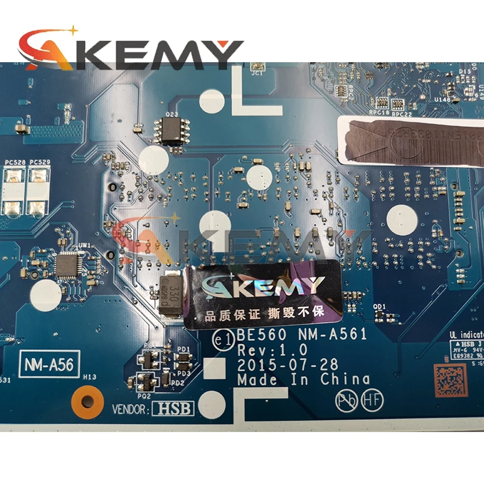 

Laptop motherboard For LENOVO Thinkpad E560 i7-6500U Mainboard NM-A561 01AW113 SR2EZ 216-0868000 DDR3