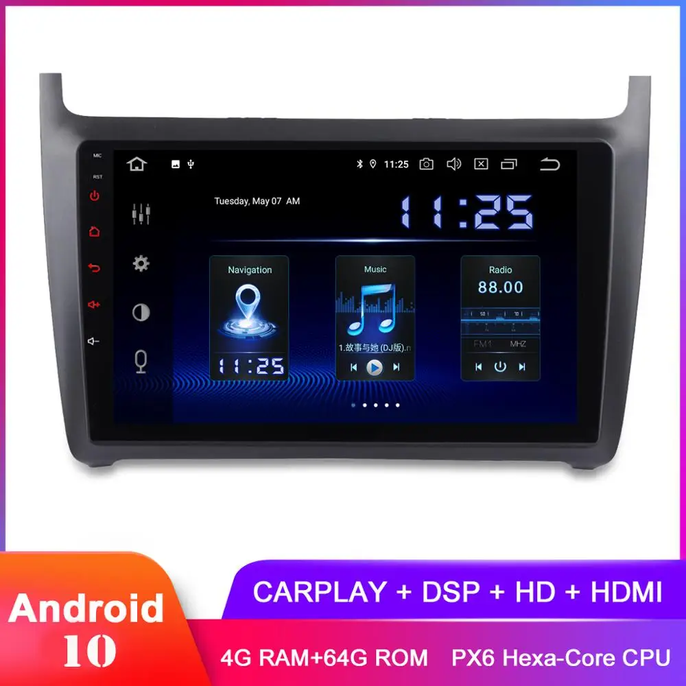 10 2 &quotIPS дисплей Android автомобильный стерео GPS для Polo2012 2013 2014 2015 Carplay в тире авто