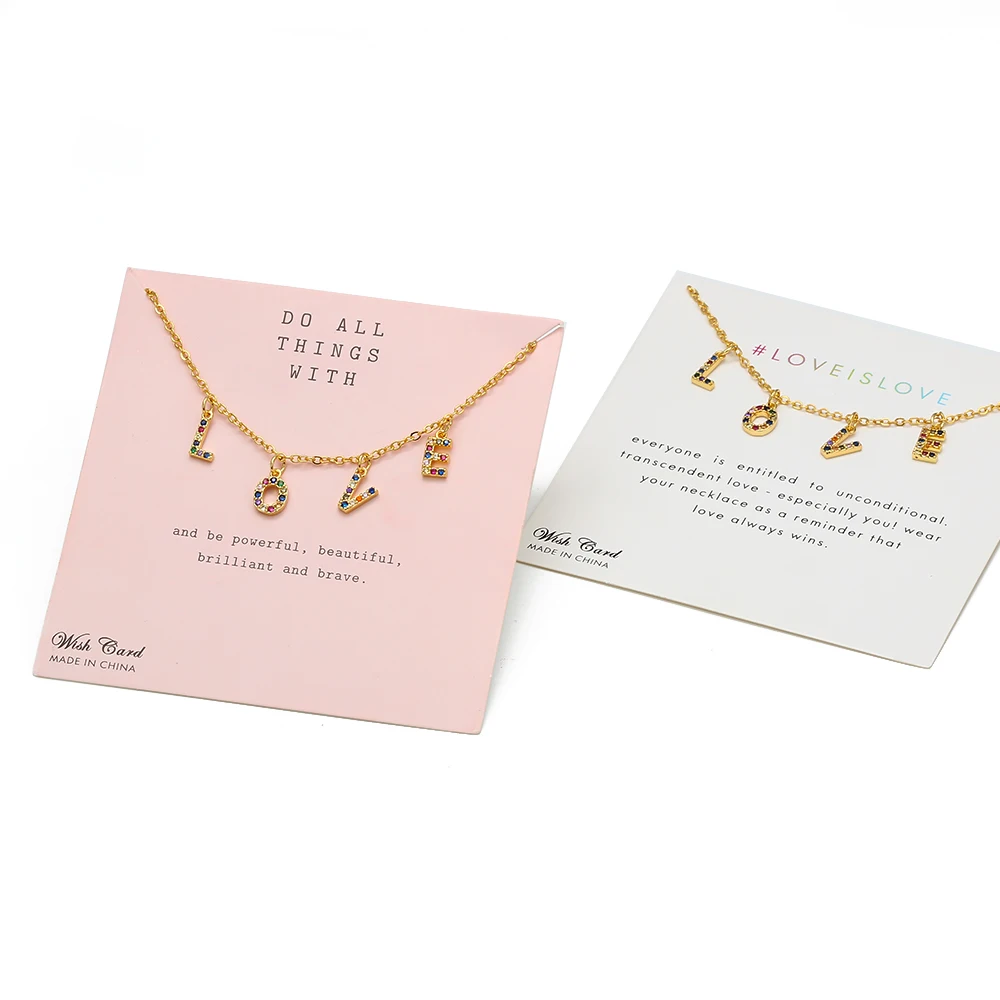 Модное ожерелье с подвеской надписью Wish Card модное женское колье в виде буквы