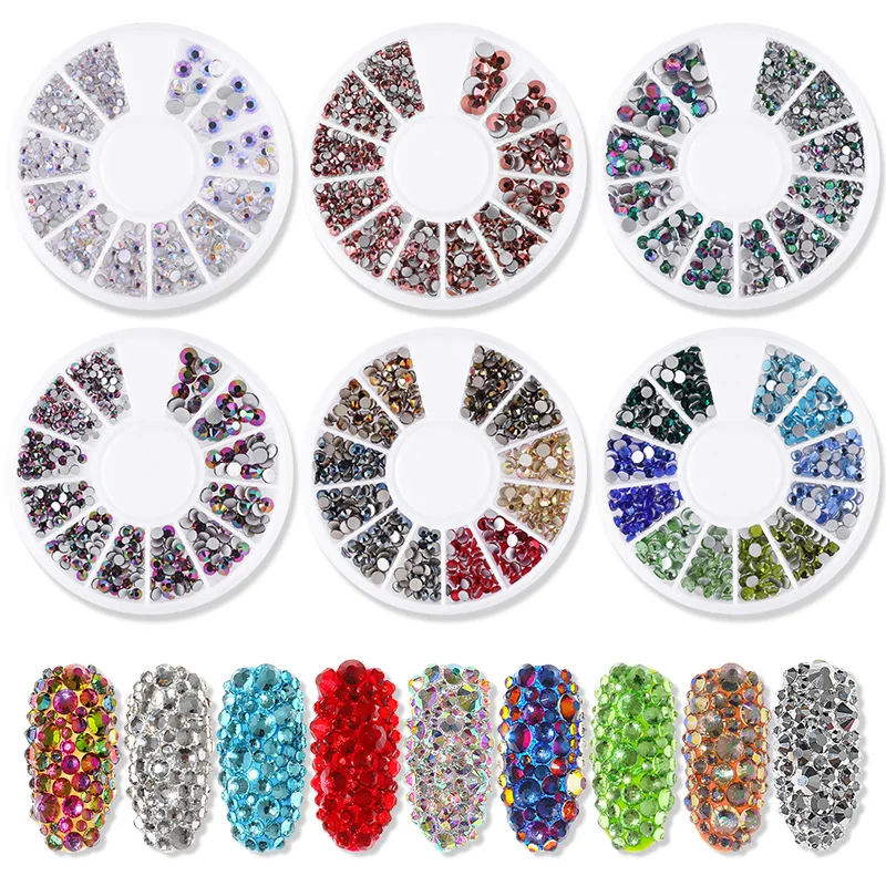

Mixed Color Rhinestones for Nails Nail Stone AB Color Rhinestone Irregular Beads Manicure Crystals In Wheel Nail Art Decorations