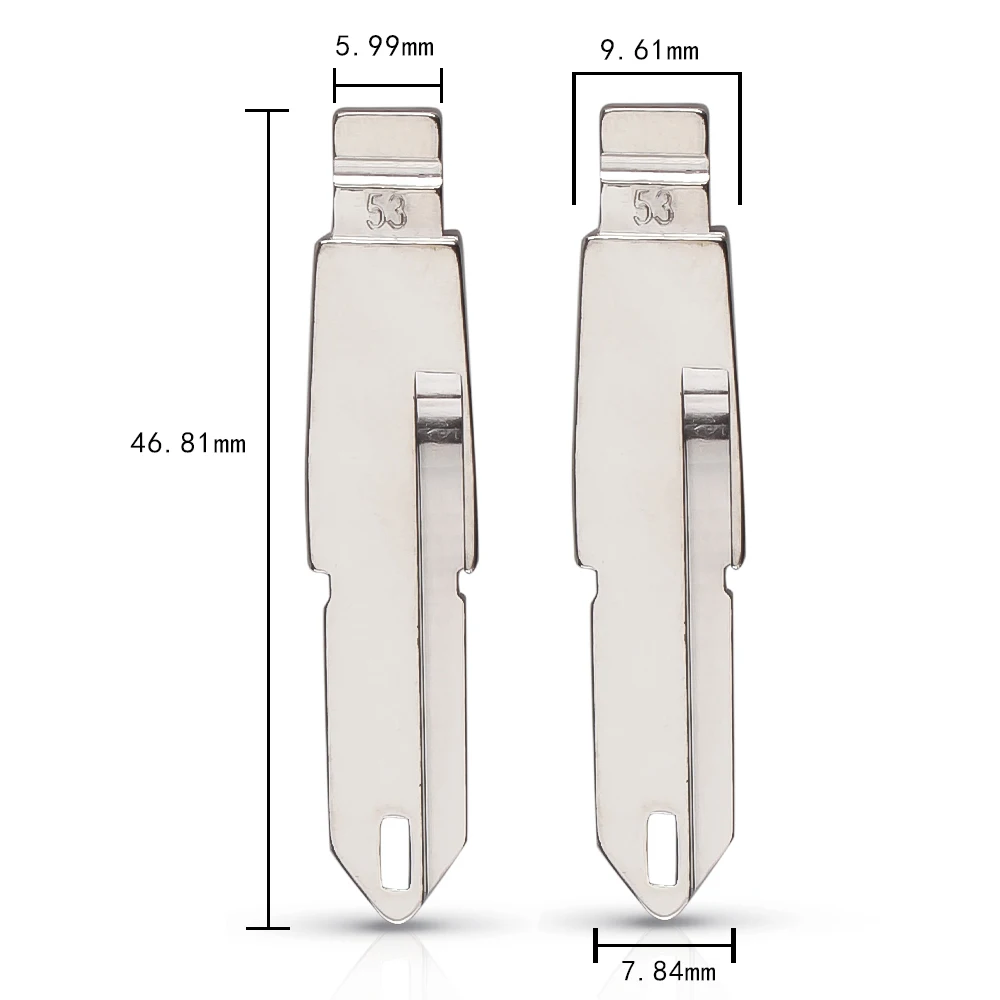 

KEYYOU 10X Uncut Metal NO.53 Scale Blank Car Key KD MINI/KD900/VVDI Remote Blade NE72 for Peugeot 206 207/Citroen C2/07 Picasso