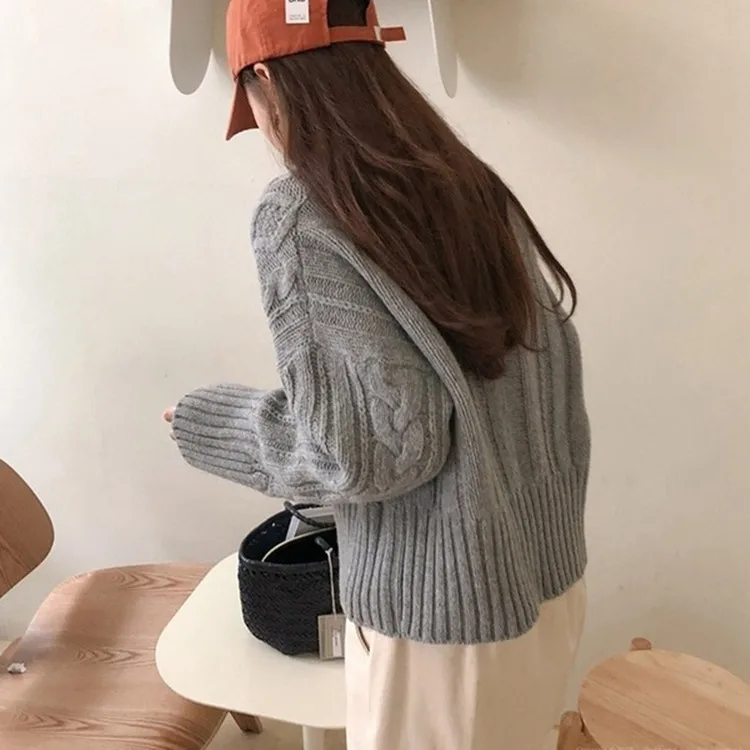 Женский пуловер свободного покроя толстый свитер в Корейском стиле Осень-зима 2020