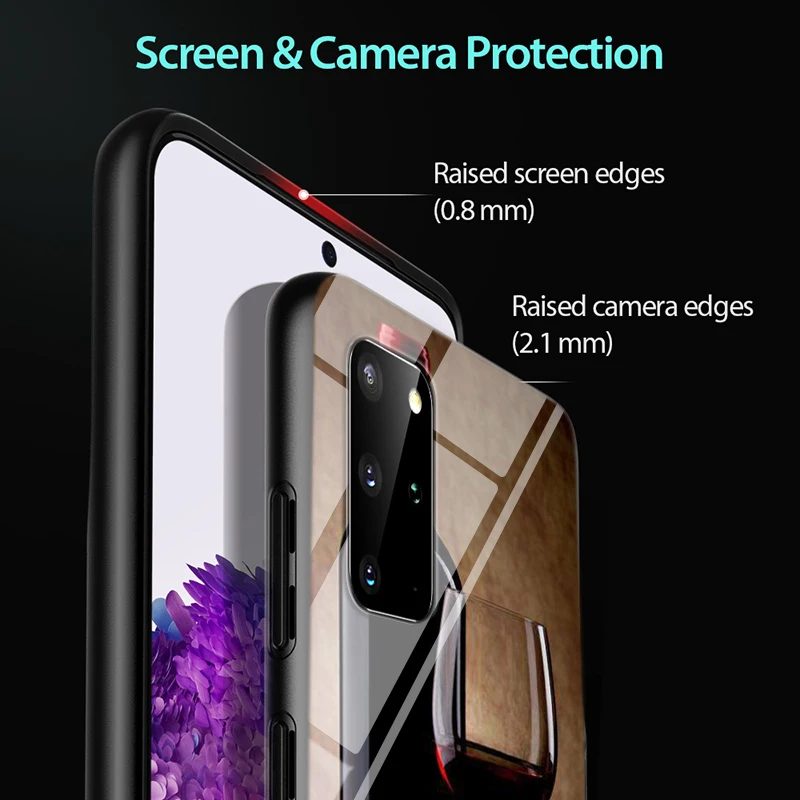 

Beer Wine Fashion for Samsung S20 Ultra Plus A91 A81 A71 A51 UW A41 A42 A31 A21 A21S A11 5G Bright Black Phone Case