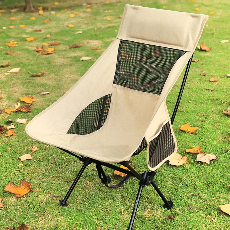 구매 새로 야외 휴대용 접이식 의자 알루미늄 합금 초경량 캠핑 의자 비치 의자 스토리지 가방 및 사이드 포켓