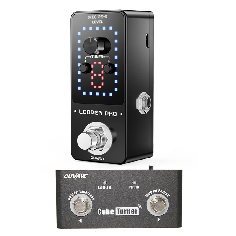 

Улучшенная педаль для гитары CUVAVE LOOPER PRO, педаль эффектов, 9 петель, неограниченное количество накладок, Встроенный тюнер