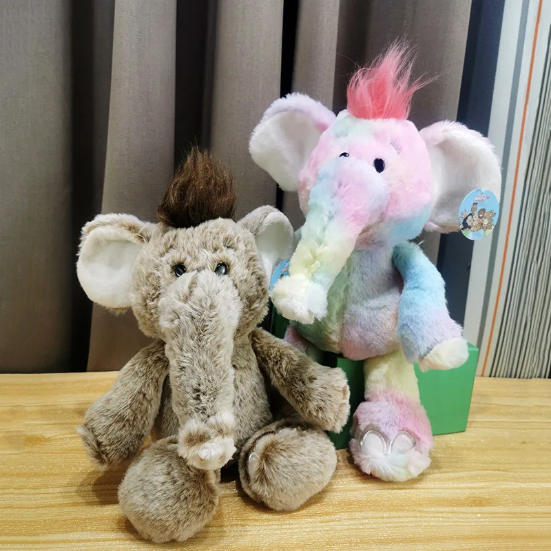 

28cm Kawaii Rainbow Color Elephant Plush Toy Cute Cartoon Anime Stuffed Animals Pillows Dolls Soft Toys for Children Kids Gift