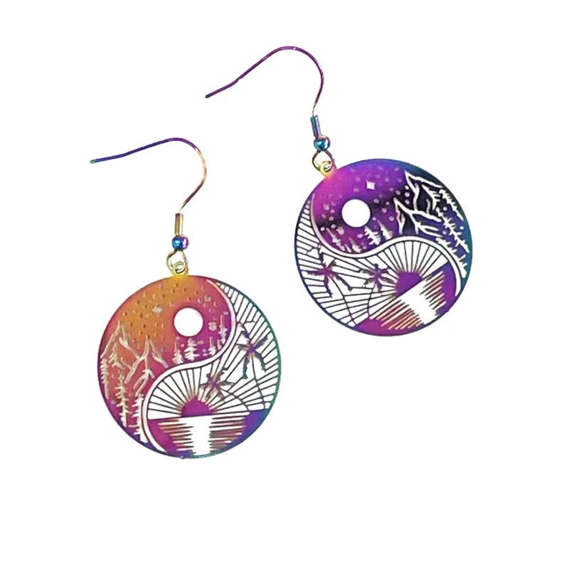 

Popular colorful peacock earrings earrings cross-border Amazon illusion tree of life earrings Wholesale