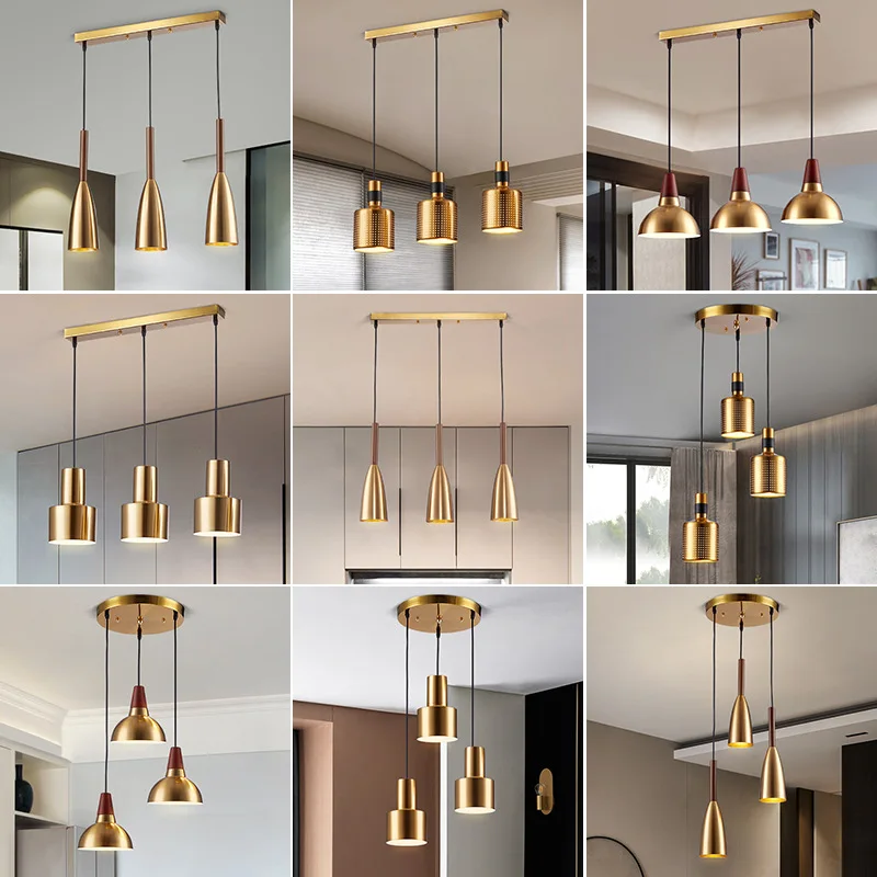 

Nordic Modern Simple Restaurant Chandelier Creative 3 Heads Restaurant Light Luxury Loft Iron Bar Personality Lighting