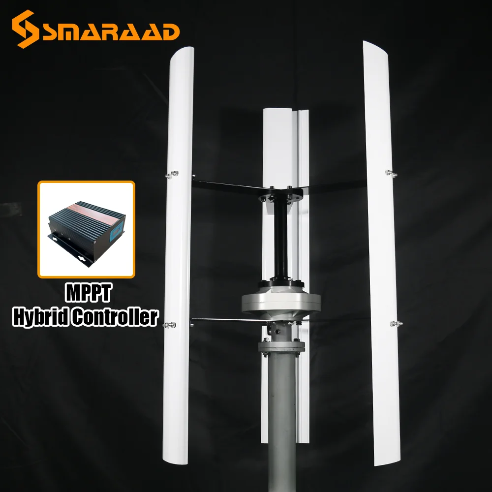 Новое поступление бесшумная Вертикальная ветряная турбина 400 Вт с постоянным