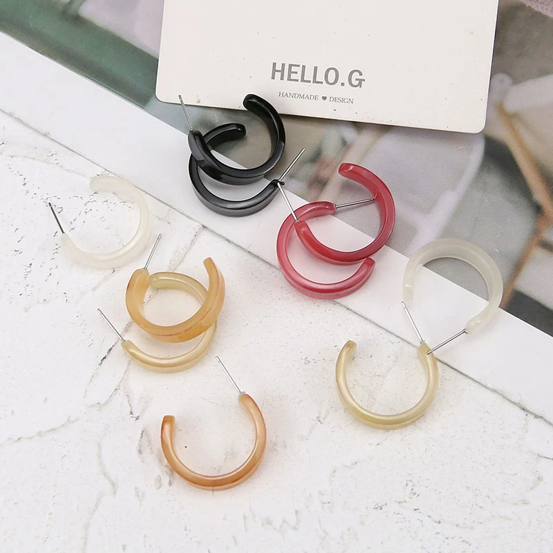 6 шт. новые модные женские серьги гвоздики массивные элегантные из ацетата с