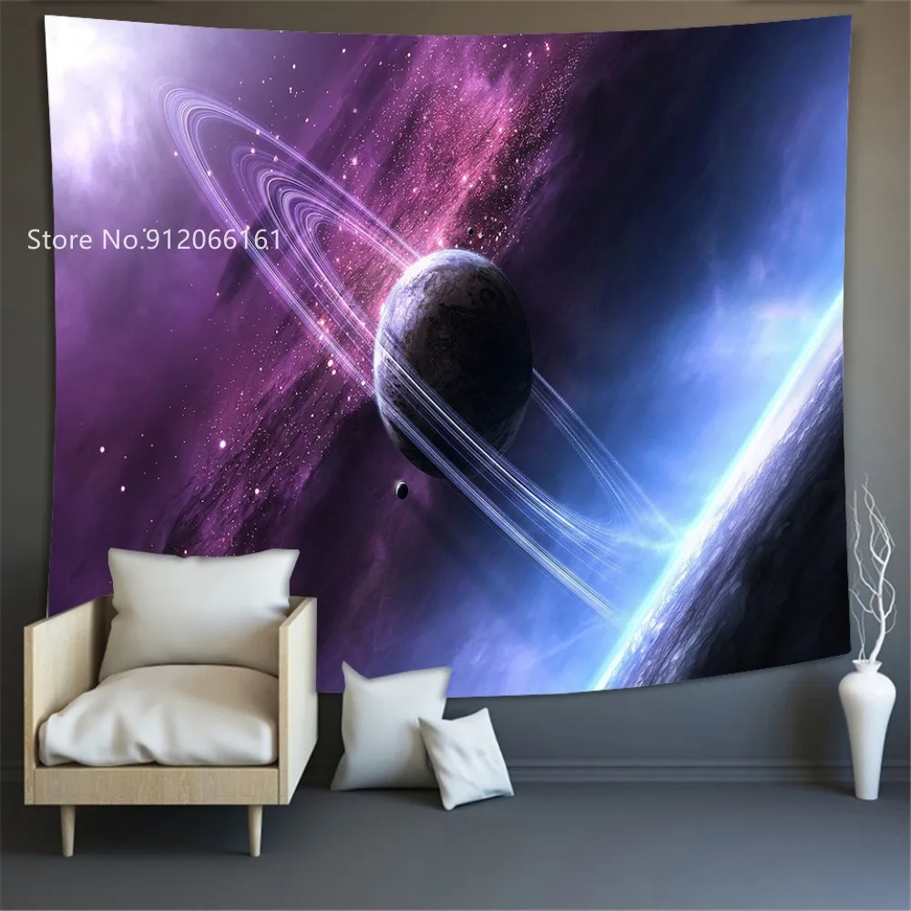 

Starry Sky Galaxy Universe Tapestries Dark Home Textile Tapestry Bedroom Room Decor Wall Hanging Rectangle Custom Wall Carpet
