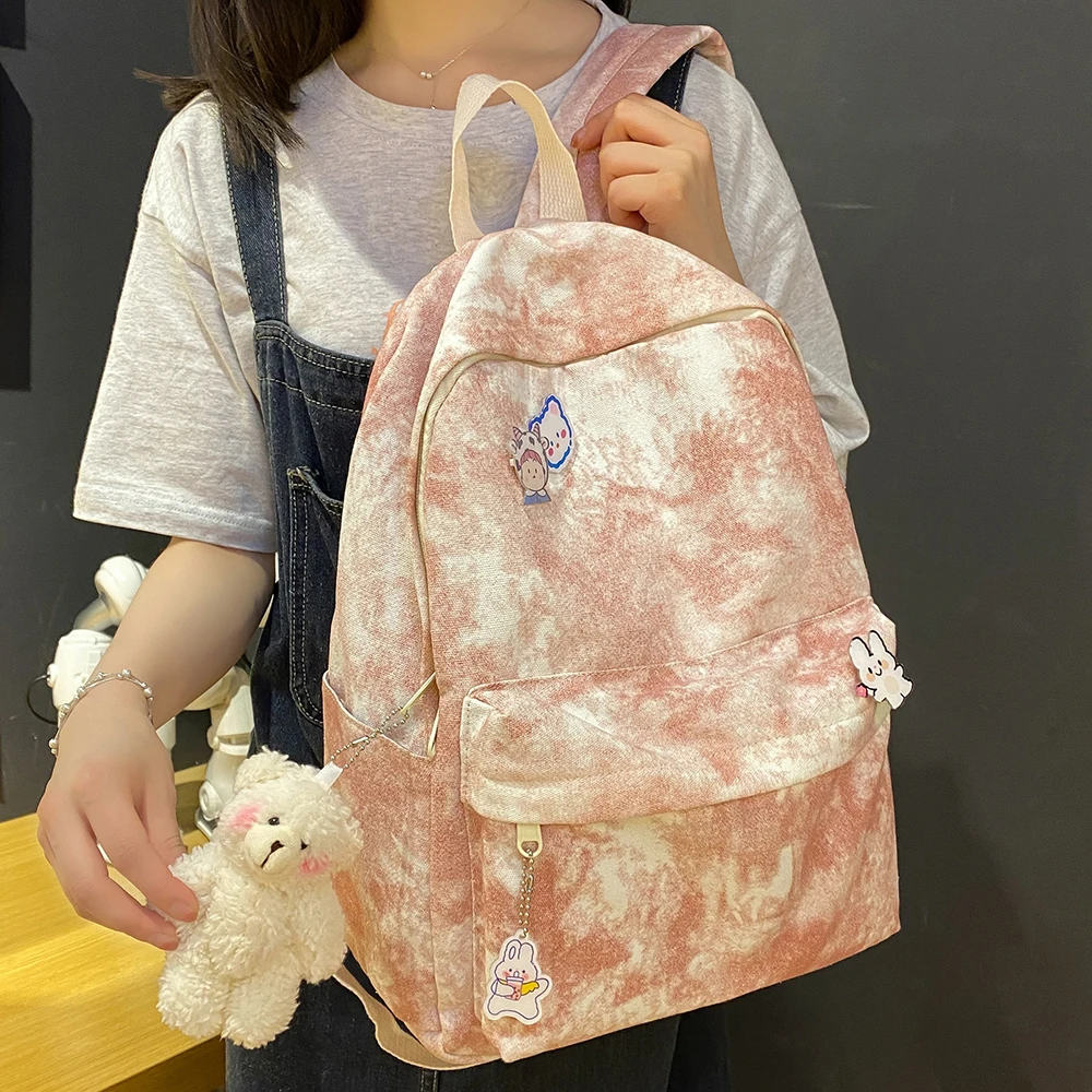 

Школьный ранец Kawaii на плечо для студентов, вместительный рюкзак для пар, Модный женский студенческий портфель для компьютера в колледже