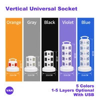 1 5 layers optional multiple tower power strip vertical universal outlet surge protector electrical socket with usb 3m extension