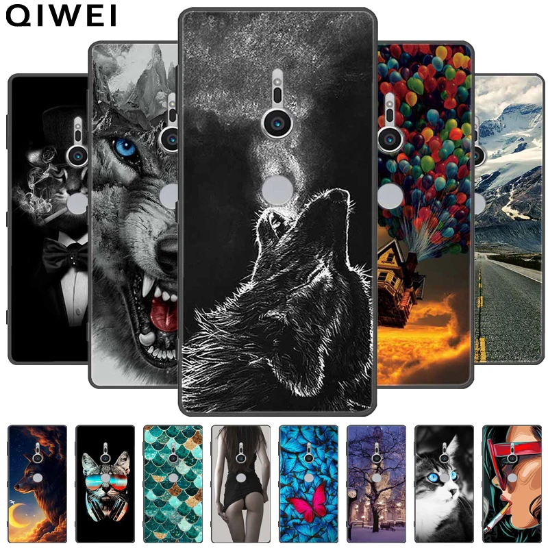Case For Sony Xperia XZ2 Cover Cute Cartoon Soft Silicone Phone Back Covers for Sony XZ1 XZ3 XZ2 Compact Premium Cases Shells
