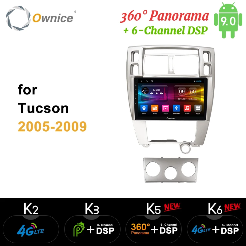 Автомобильное радио Ownice 8 ядер Android 9 0 K3 K5 K6 плеер Navi GPS для Hyundai Tucson 2005 2006 2007-2009 4G DSP 360