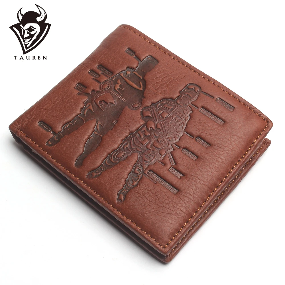 

PLAYERUNKNOWN Game Wallet For Men Genuine Leather Wallets Man American Soldiers Purses Boy Friend's Best Gift