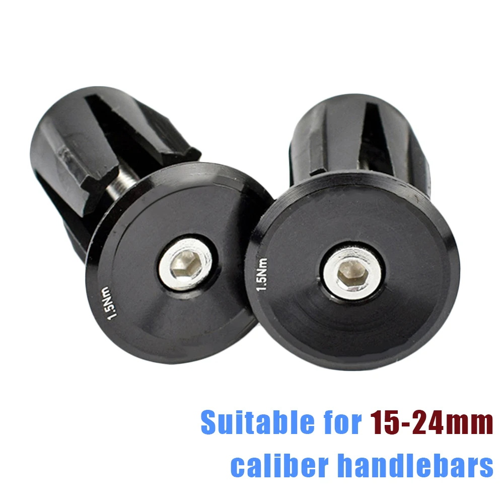 

2Pcs Bike Lightweight Bar End Plugs Aluminum Road Bicycle Grip Anti-slip Firm Handlebar Caps Accessory Bike Bar End Plugs