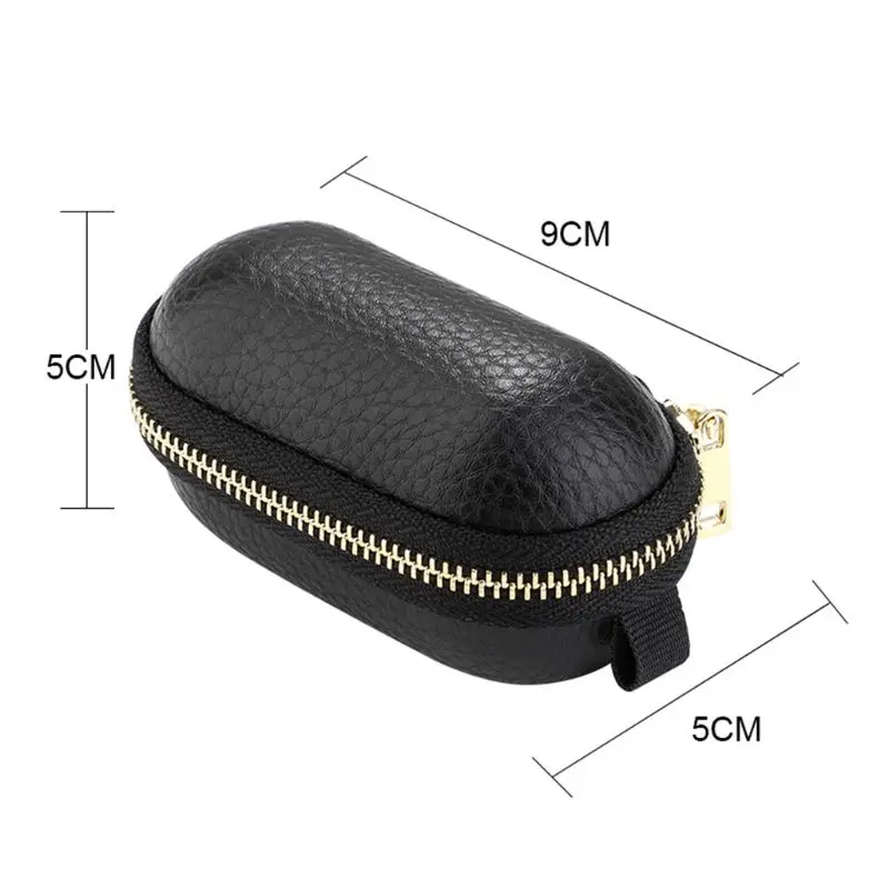 

C5AE Mini Portable Leather Storage Bag Protective Zipper Carrying Case Box for huawei Freebuds/Honor Flypods Earphones