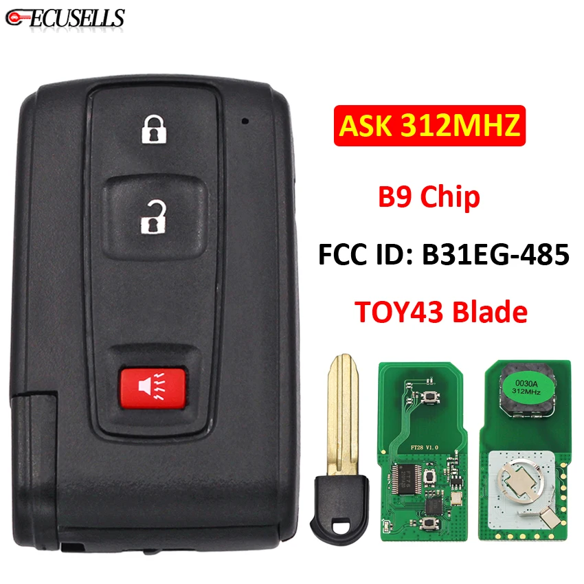 Пульт дистанционного управления для автомобиля с 2 кнопками 1/3 МГц чип B9