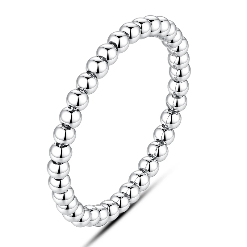 BELAWANG Authentic 925 Sterling Silver Stackable Round Geometric Finger Rings for Women Wedding Original Silver Jewelry - Цвет основного камня: YJ2122