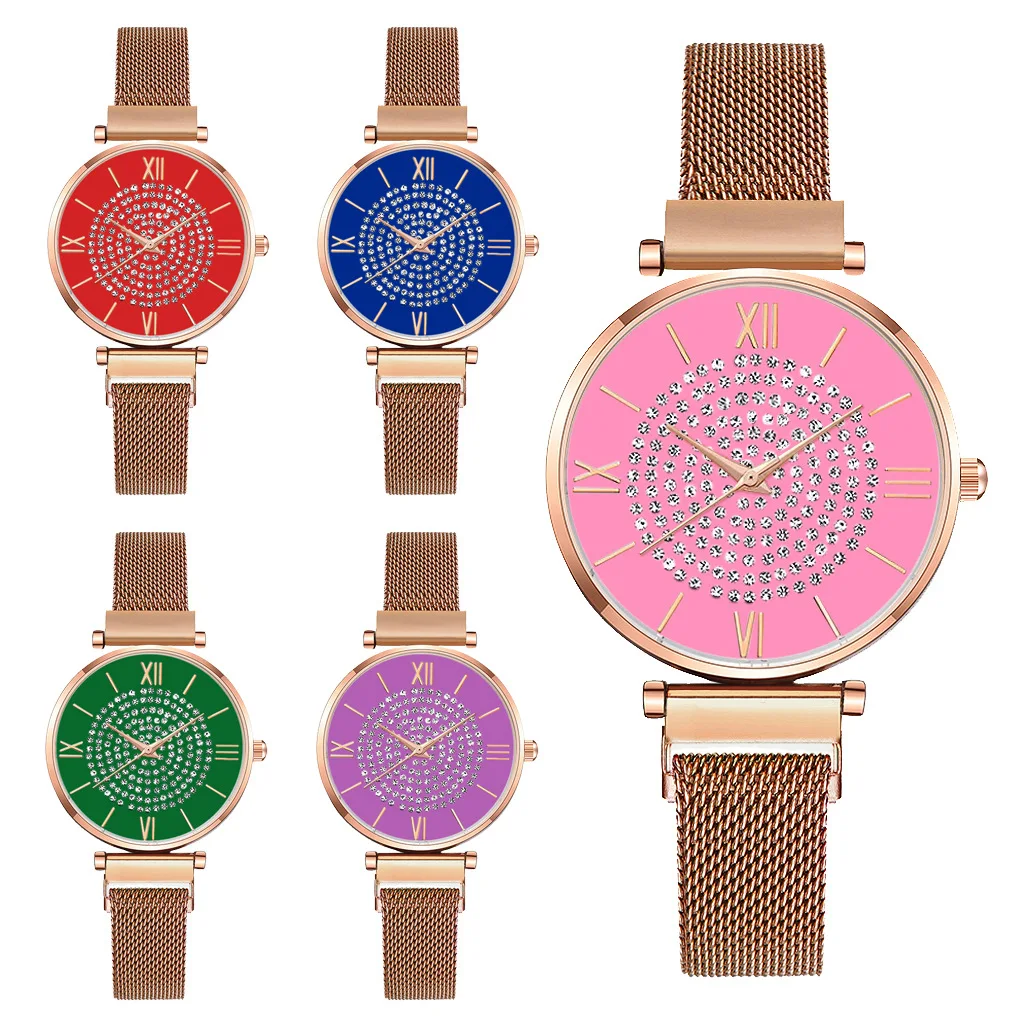 

2020 Ladies Watches Top Brand Luxury Magnetic Steel Mesh Strap Gold Watch Women Elegant Diamond Starry Bracelet relogio feminino