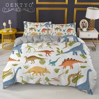 3d dinosaur family bedding set for kids cartoon printed bed cover single boys duvet cover set single size bedclothes