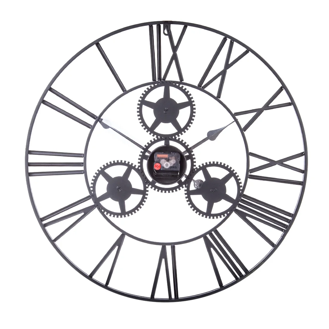 24 дюйма 60 см кованые полые шестерни бесшумные настенные часы римские цифры