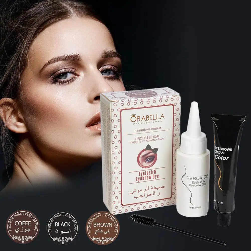 

Fast Easy Dye Eyelash Eyebrow Dyeing Cream Long Lasting Waterproof Easy To Wear Non-Fading Natural Black Coffee Brown Durable