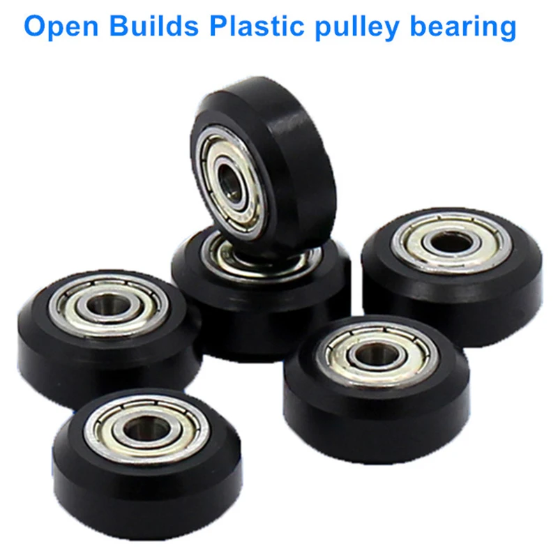 20pcsslot pom plastic wheel pulleys ball bearings 625zz 3d printer parts round idler gear perlin part v 3d printer accessories free global shipping