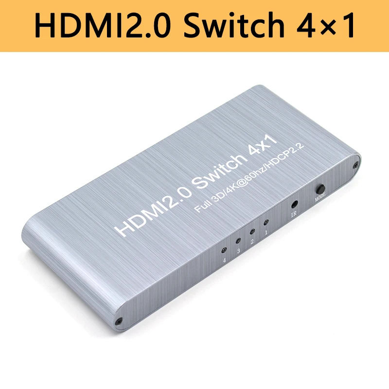 HDMI Switch 2.0 4K 2K Switcher Adapter 4 in 1 out Selector 4x1 Splitter Full 3D 4K60Hz HDCP2.2 for HDTV Xbox PS3 PS4 |