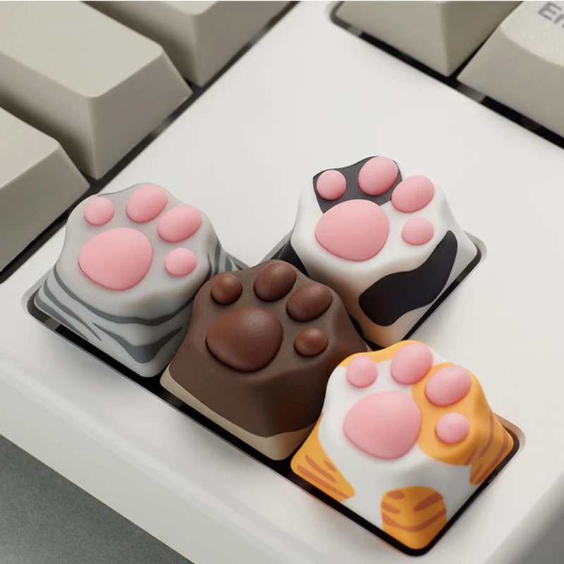 

Personality Customized ABS Silicone Kitty Paw Artisan Cat Paws Pad Keyboard keyCaps for Cherry MX Switches