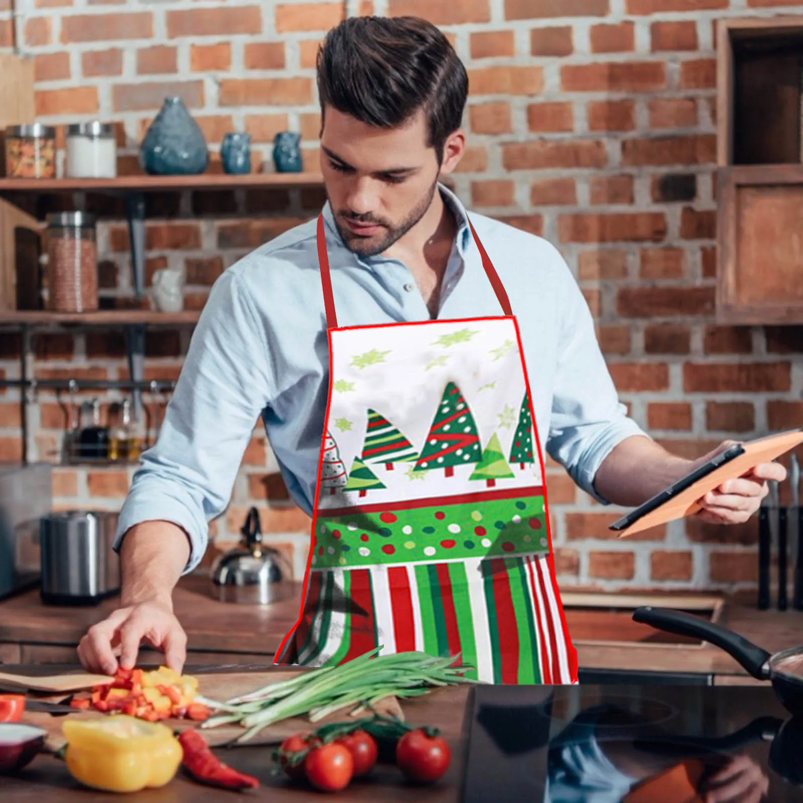 

Фартук Кухонный без рукавов, фартук для шеф-повара, Рождественское украшение для дома и кухни