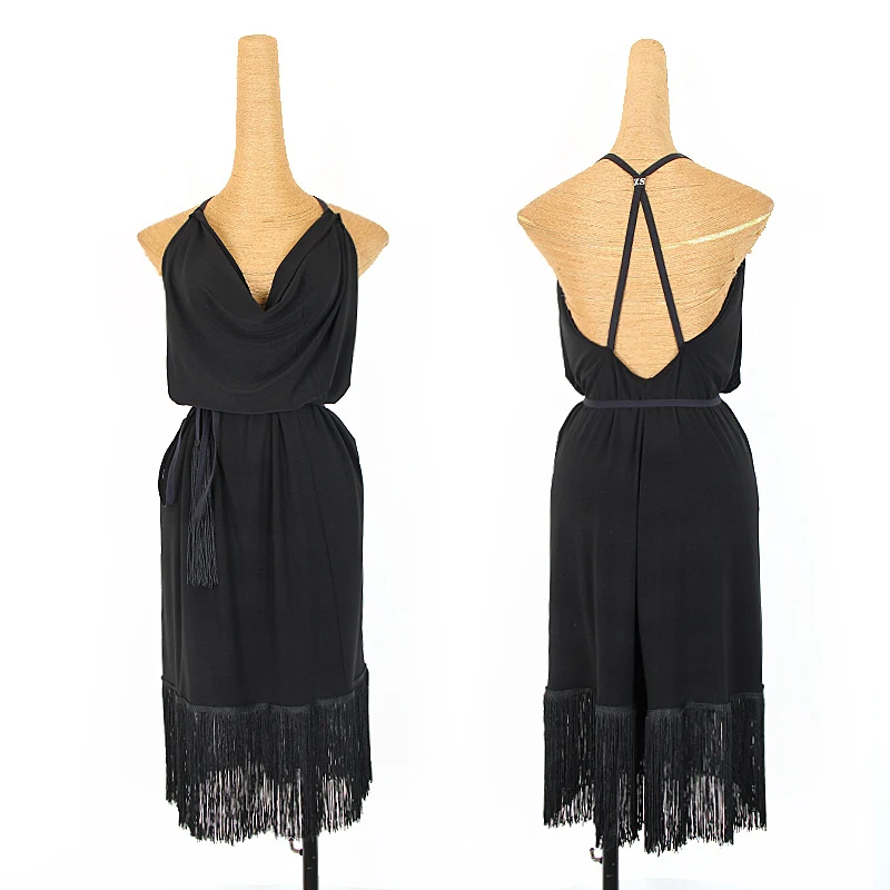 Женское платье с открытой спиной для латинских танцев танго сальса ча бальных
