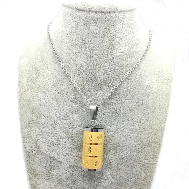Священное Писание буддистов кулон с вращающимся элементом санскрит Amulet медальон