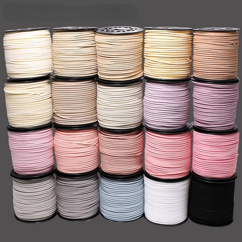 

Collection D 23 Colors 100 Yards 2.8mm Imitation Leather Rope Korean Velvet Cords Jewelry Making Bracelets Necklace Accessories