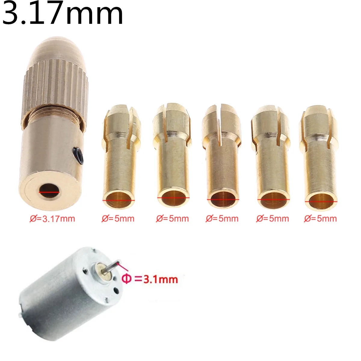 

Мини-дрель латунный патрон 7 шт., 2,35/3,17 мм