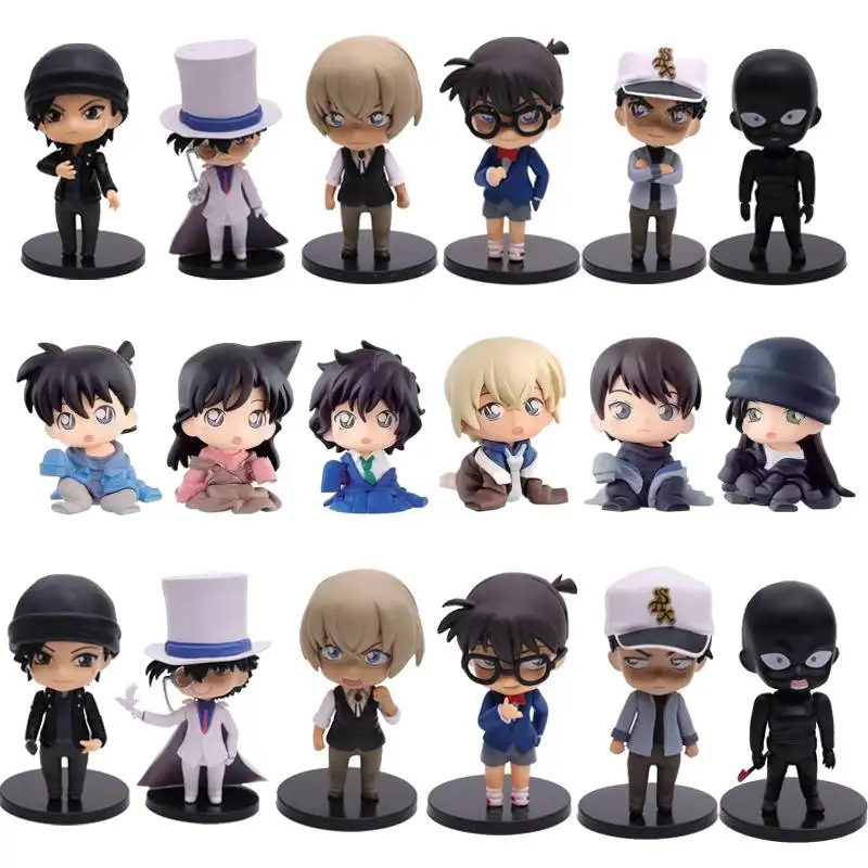 Детектив Conan Edogawa Конан Kaitou малыш Хаттори Heiji Furuya Rei акаи Shuuichi версии ПВХ Фигурки