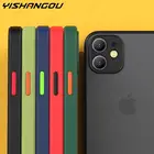 Ударопрочный защитный матовый чехол для iPhone 11 12 Pro Max Xs Max XR X 7 8 Plus SE 2 роскошный ультра тонкий бампер Прозрачный Жесткий ПК + ТПУ чехол