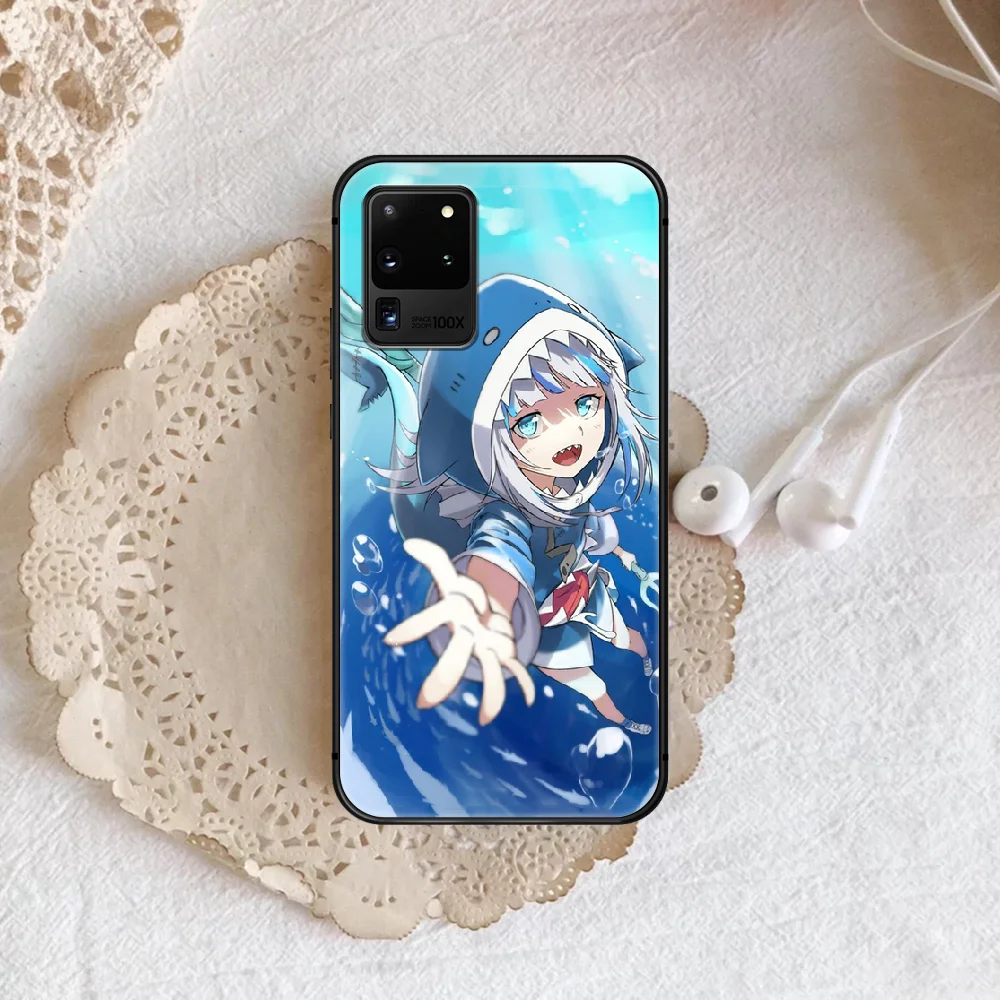 

Gawr Gura hololive girl Phone Case Cover Hull For Samsung Galaxy S 7 8 9 10 e 20 FE edge uitra plus Note 9 10 20 black Shell